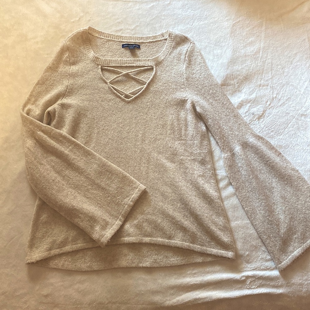 American Eagle plush bell sleeve sweater